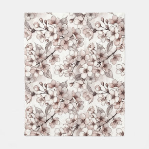 Fijne Kersenbloesem Ontwerp Fleece Deken