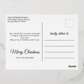 Fijne kerst 1 foto elegant script goud folie feestdagen briefkaart (Achterkant)