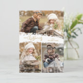 Fijne kerst 3 Fotofeestdag Feestdagenkaart (Staand voorkant)