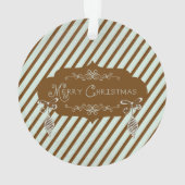 Fijne kerst Diagonaal Stripe Acryl Ornament (achterkant)