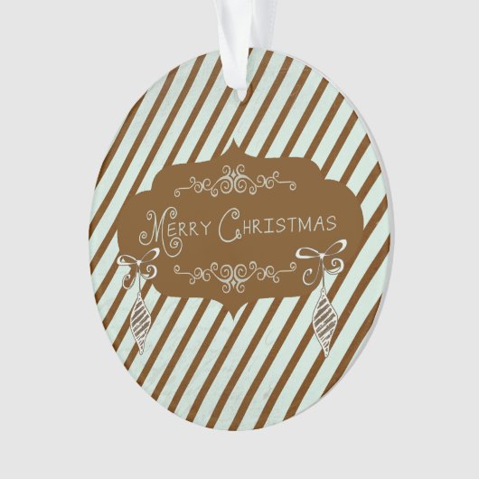 Fijne kerst Diagonaal Stripe Acryl Ornament (voorkant)
