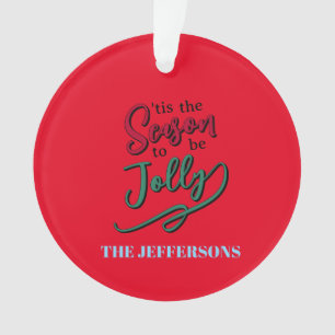 Fijne kerst en gelukkig nieuwjaar familie ornament