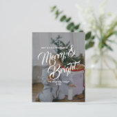 Fijne kerst en heldere kerstfeestdag Foto-Briefkaa Feestdagenkaart (Staand voorkant)