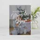 Fijne kerst en heldere kerstfeestdag fotokaart feestdagenkaart (Staand voorkant)