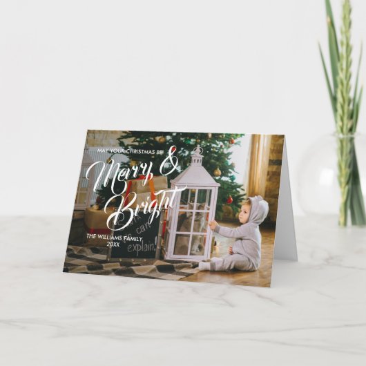 Fijne kerst en heldere kerstfeestdag fotokaart kaart (Voorkant)