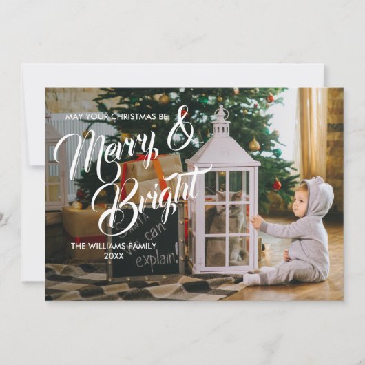 Fijne kerst en heldere kerstfeestdag fotokaart kaart (Voorkant)