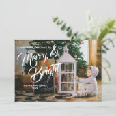 Fijne kerst en heldere kerstfeestdag fotokaart kaart (Staand voorkant)