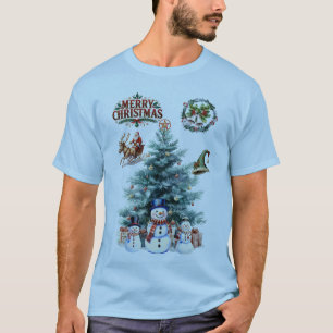 Fijne kerst en laat het sneeuwen t-shirt