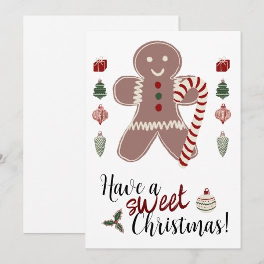 Fijne kerst feestdagenkaart (Voorkant / Achterkant)