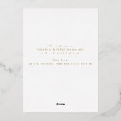 Fijne kerst foto echt goud folie feestdagenkaart (Achterkant)