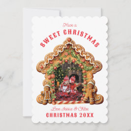 Fijne kerst | Gingerbread House Foto Feestdagenkaart