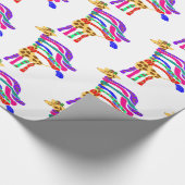 Fijne kerst Giraffe omslagpapier Cadeaupapier (Hoek)