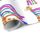 Fijne kerst Giraffe omslagpapier Cadeaupapier (Rol Hoek)