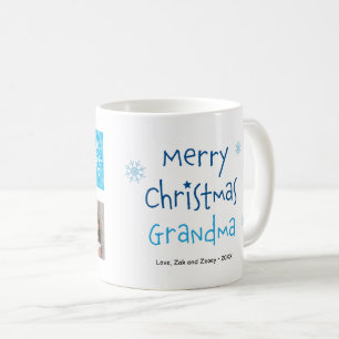 Fijne kerst Grootma 2 Foto Aangepaste Mok