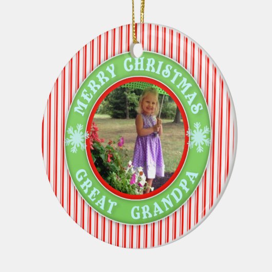 Fijne kerst Grote Grootpa Dated Foto Keramisch Ornament (Links)