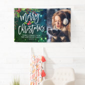 Fijne kerst Happy Nieuwjaarsfeestdag Foto Spandoek (Insitu)