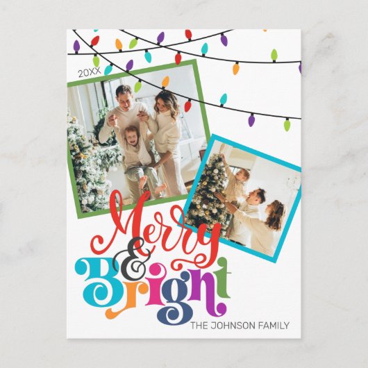 Fijne kerst & heldere kerstfeestelijke fotokaart feestdagenkaart (Voorkant)