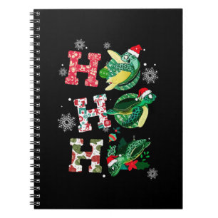 Fijne kerst HO HO HO Turtle Santa Notitieboek