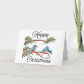 Fijne kerst Kaart met Kingfishers op hen (Voorkant)