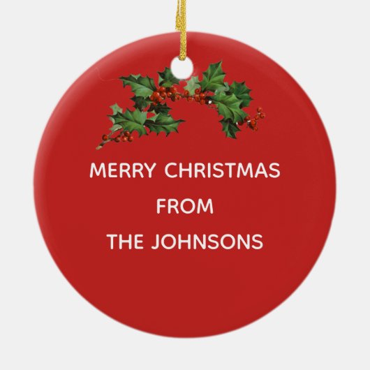 Fijne kerst keramisch ornament (Achterkant)