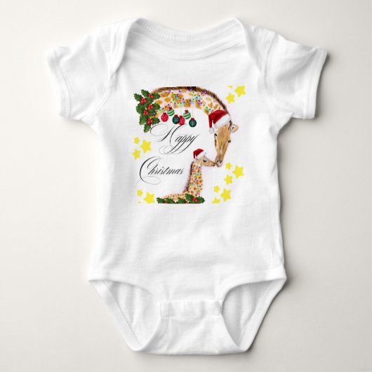 Fijne kerst met een liefdevolle familie van Giraff Romper (Voorkant)