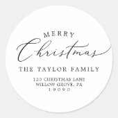 Fijne kerst met kerst — enveloppe ronde sticker (Voorkant)