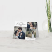 Fijne kerst met kerst gevouwen feestdag bruiloft bedankkaart (Voorkant)