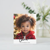 Fijne kerst One Photo Holiday Feestdagenkaart (Staand voorkant)