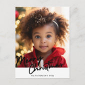 Fijne kerst One Photo Holiday Feestdagenkaart (Voorkant)