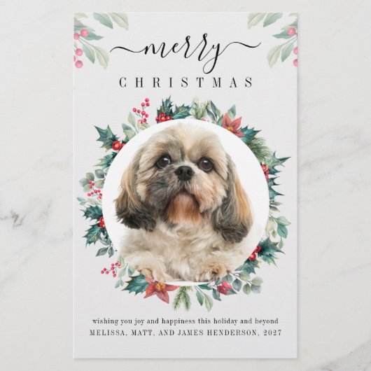 Fijne kerst op maat gemaakte foto van eigenaar van briefpapier (Voorkant)