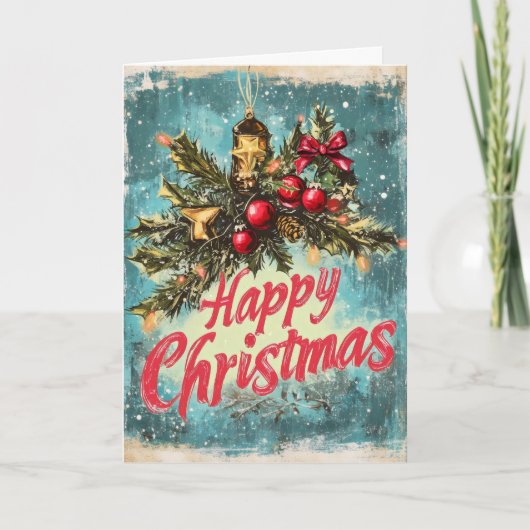 Fijne kerst Ornamenten Feestdagen Kaart (Voorkant)
