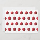 Fijne kerst Red Baubles platte kaart met tekst (Achterkant)