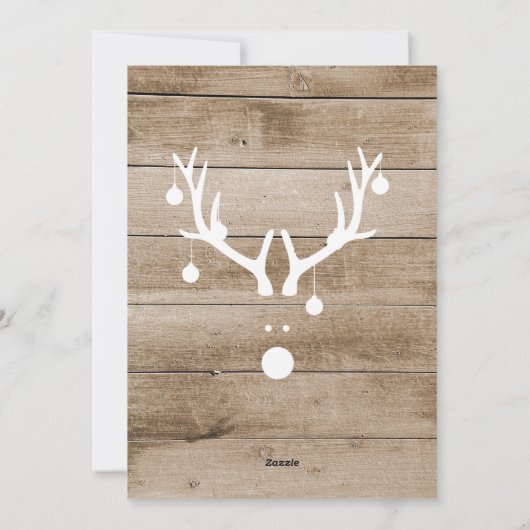 Fijne kerst roestbruine houtsnop feestdagenkaart (Achterkant)