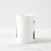 Fijne Kerst Santa Biker Retro Vakantie Porselein Kop (Voorkant)