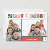 Fijne kerst Twee Foto's Feestdagenkaart (Voorkant)