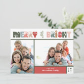 Fijne kerst Twee Foto's Feestdagenkaart (Staand voorkant)