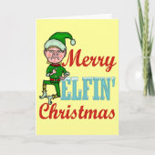 Fijne kerst van Elfin Feestdagen Kaart (Voorkant)