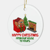 Fijne kerst van ons huis tot het jouwe keramisch ornament (Links)