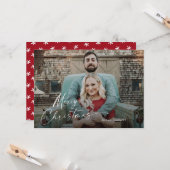 Fijne kerst volledig aftapportretfoto kaart (Voorkant / Achterkant in situ)