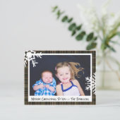 Fijne kerst zwarte speelfotokaart briefkaart (Staand voorkant)