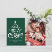Fijne kerstavond foto van feestdag feestdagenkaart (Staand voorkant)