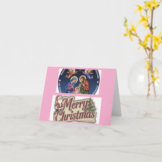 Fijne kerstavond foto van feestdag kaart (Gele Bloem)