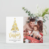 Fijne kerstavond fotofeestdag feestdagenkaart (Staand voorkant)