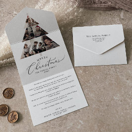 Fijne kerstavond Multi Photo Holiday All In One Uitnodiging