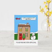 Fijne kerstavond verjaardag kaart (Gele Bloem)