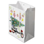 Fijne kerstbomen cadeautassen medium cadeauzakje (Voorkant Gekanteld)