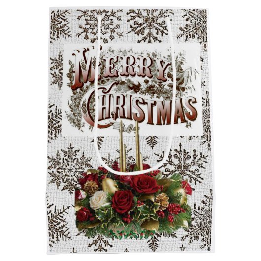 Fijne kerstcadeaus medium cadeauzakje (Achterkant)