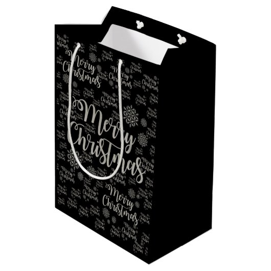 Fijne kerstcadeaus medium cadeauzakje (Achterkant Gekanteld)