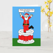 Fijne kerstdag Cartoon Kerstmis Kaart (Gele Bloem)