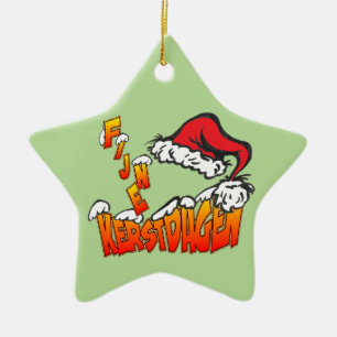 Fijne Kerstdag met Kerstmuts Ster Ornament